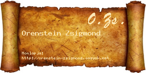 Orenstein Zsigmond névjegykártya